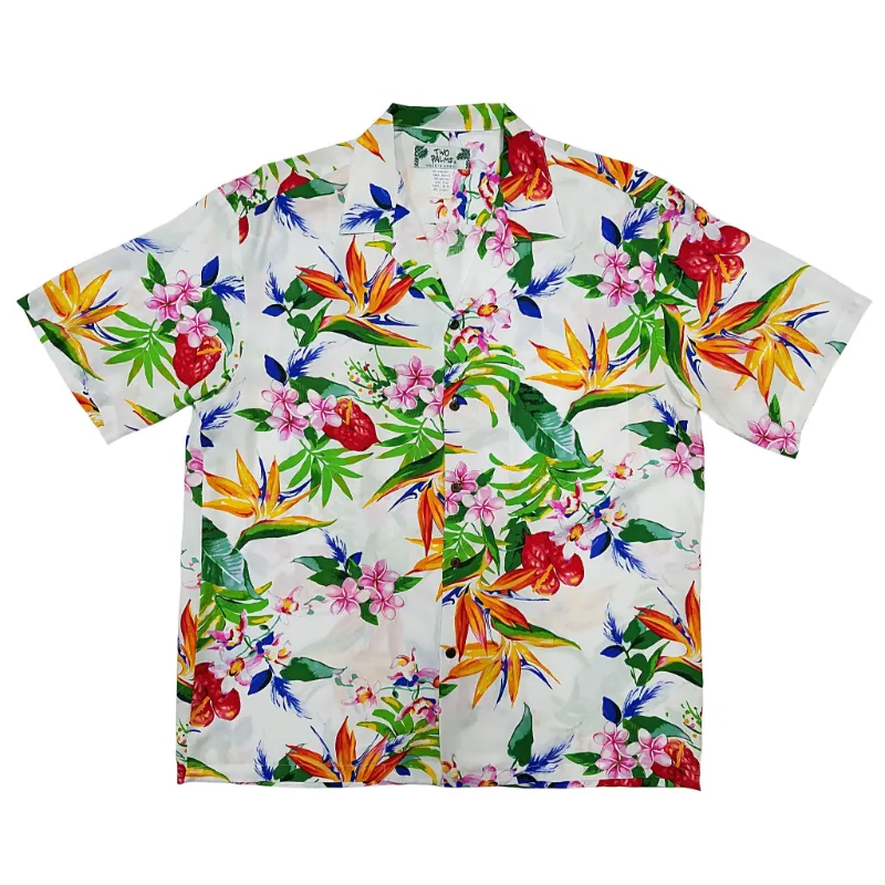 Paradise Floral Hawaiian Aloha Shirt | White