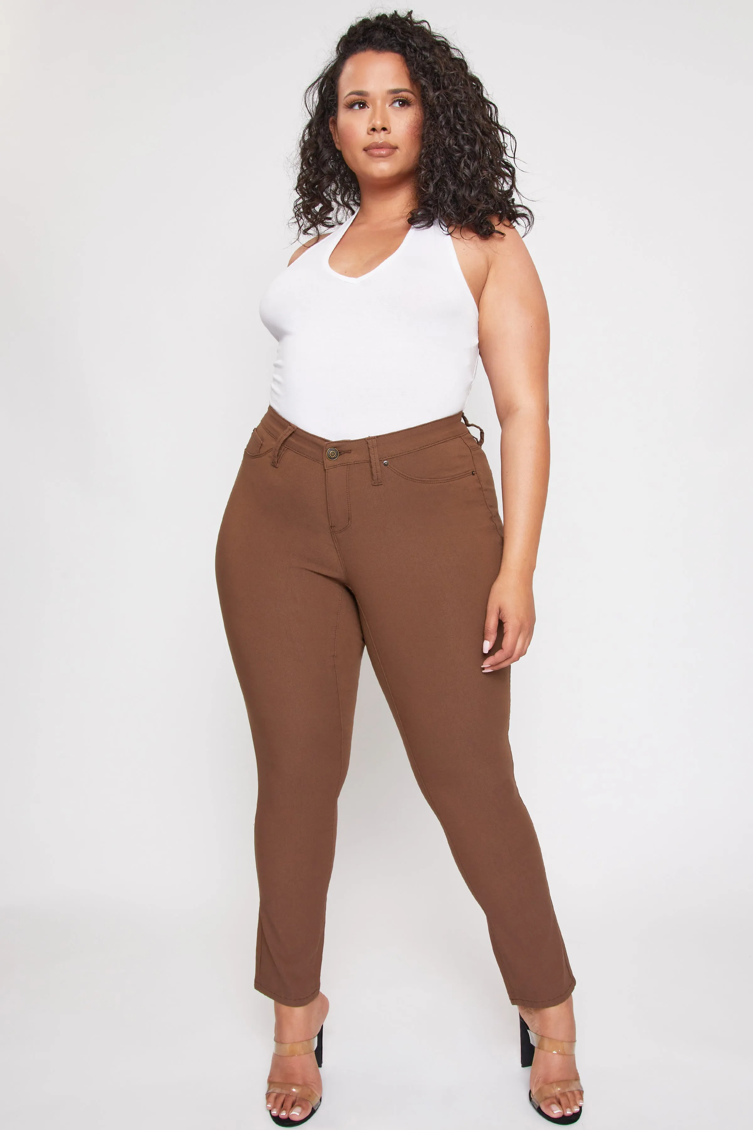 Plus Size Women's Hyperstretch Forever Color Mid Rise Pants