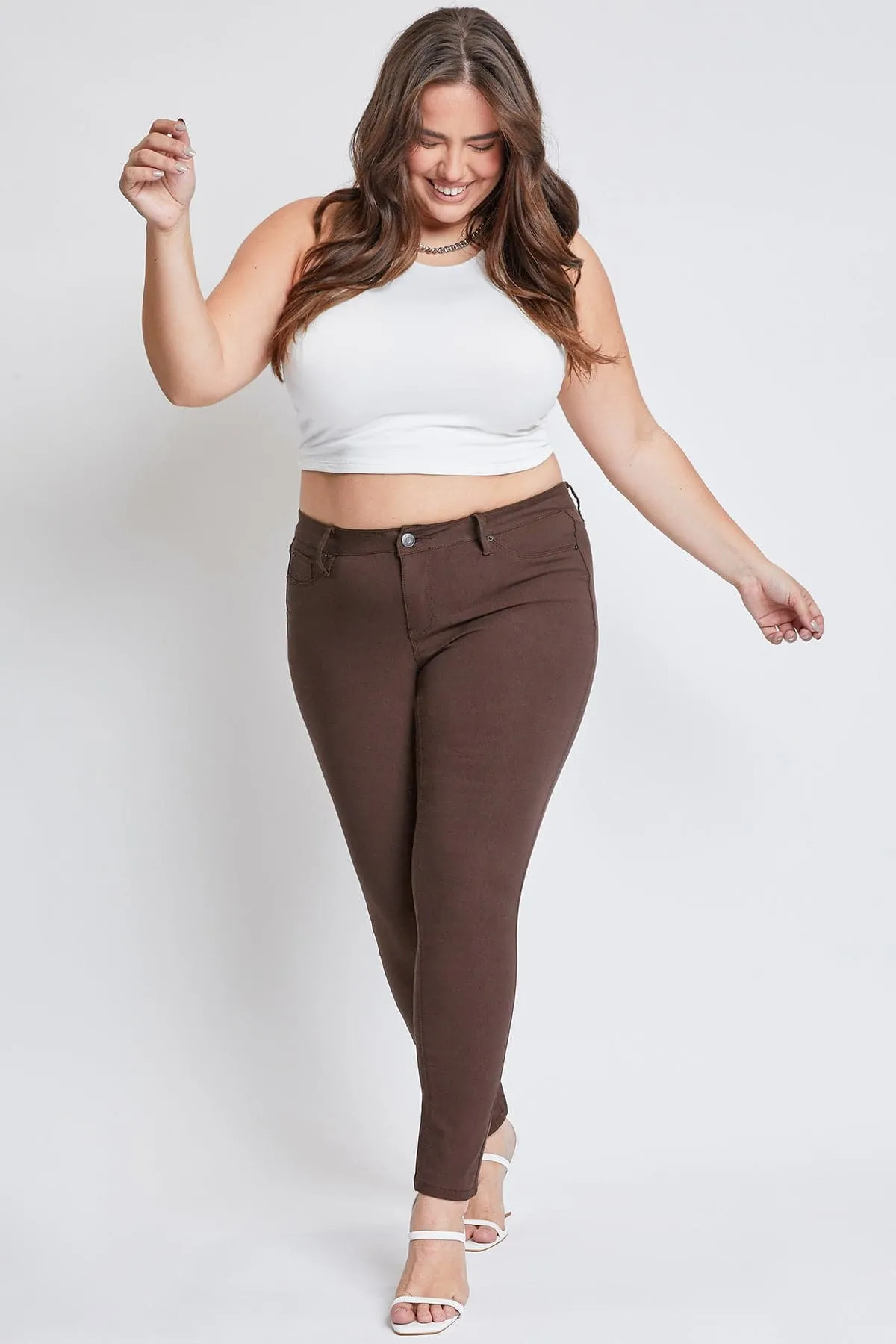 Plus Size Women's Hyperstretch Forever Color Mid Rise Pants