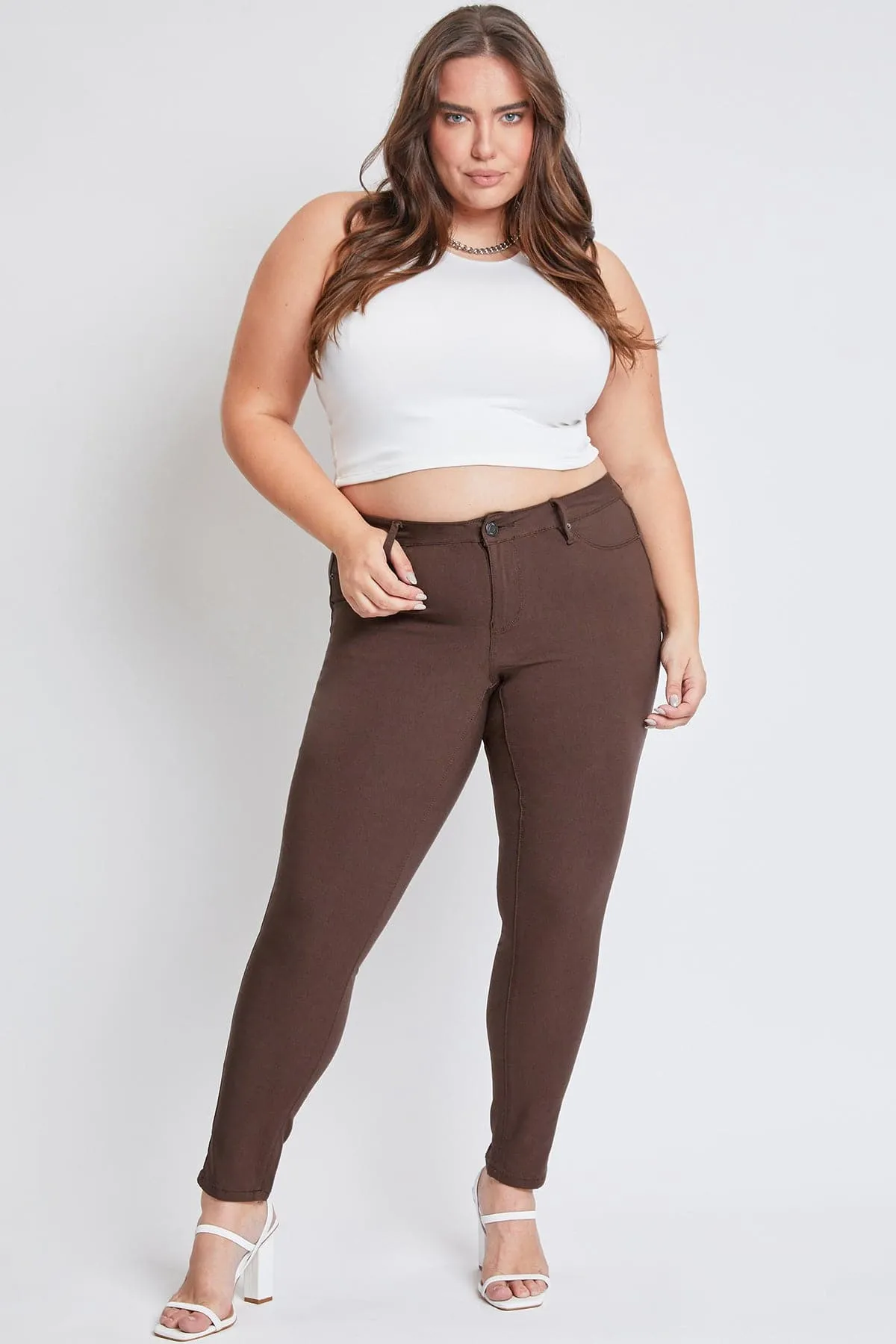 Plus Size Women's Hyperstretch Forever Color Mid Rise Pants