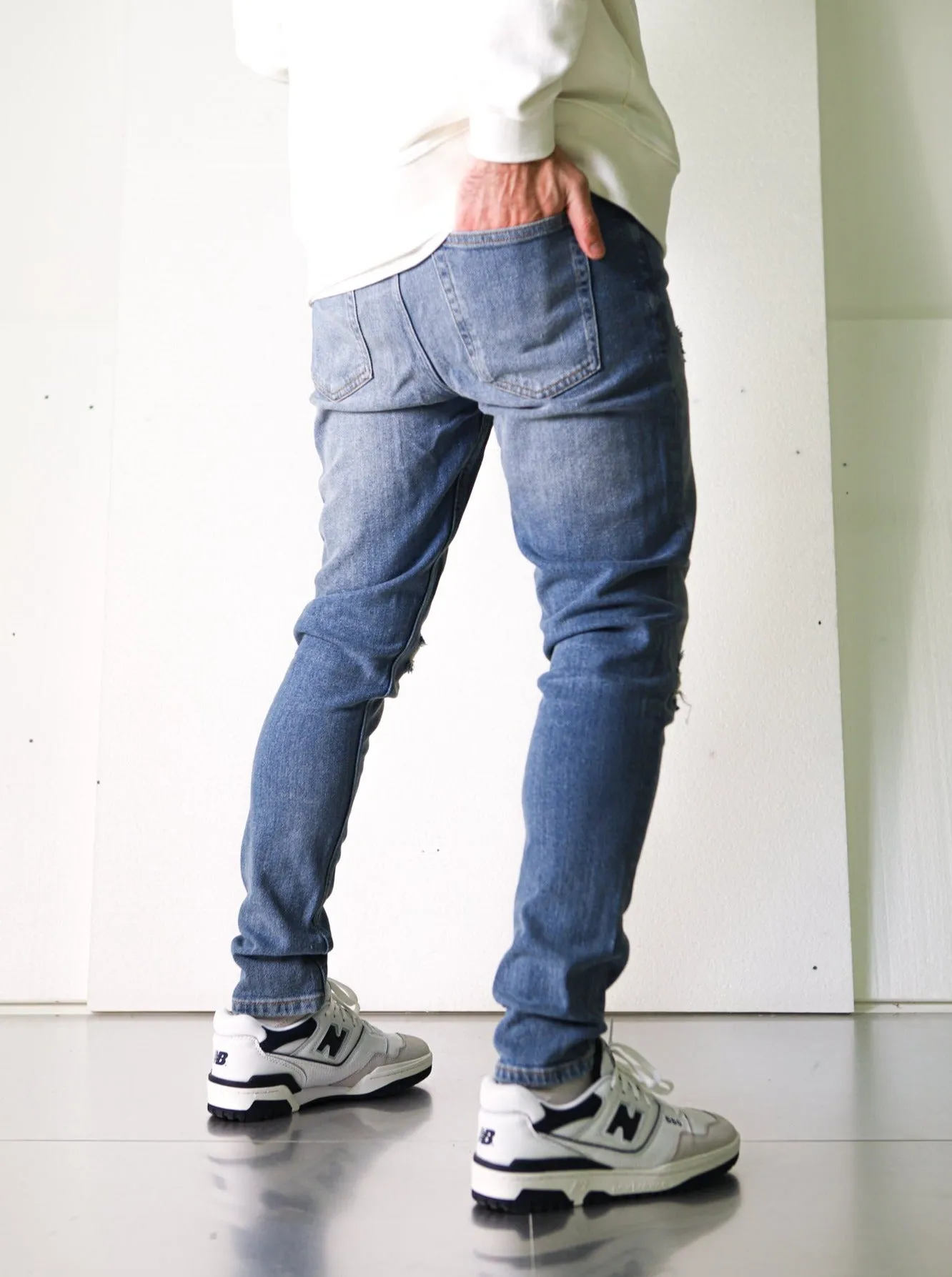 Premium Ripped Blue Denim