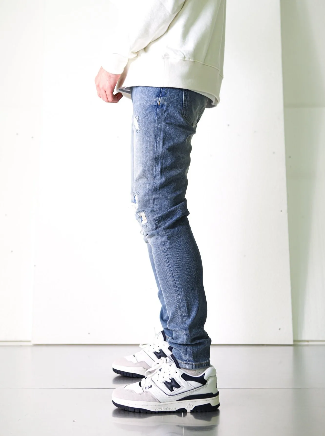 Premium Ripped Blue Denim