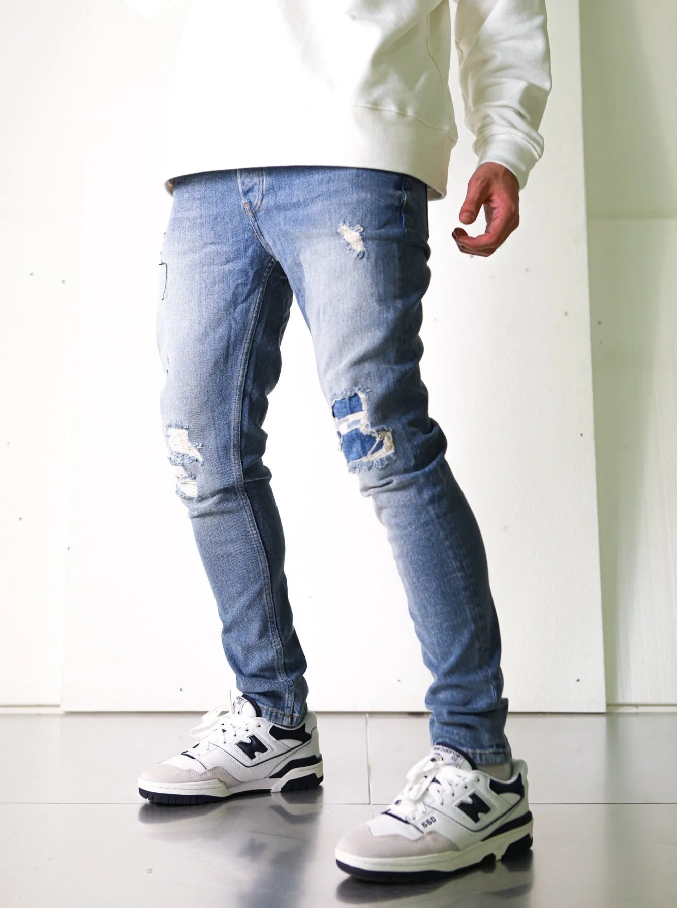 Premium Ripped Blue Denim