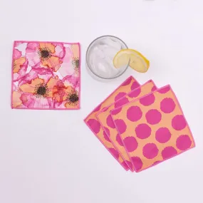 Pressed Petals blu Kitchen Reusable Cocktail Napkins (Set of 8)