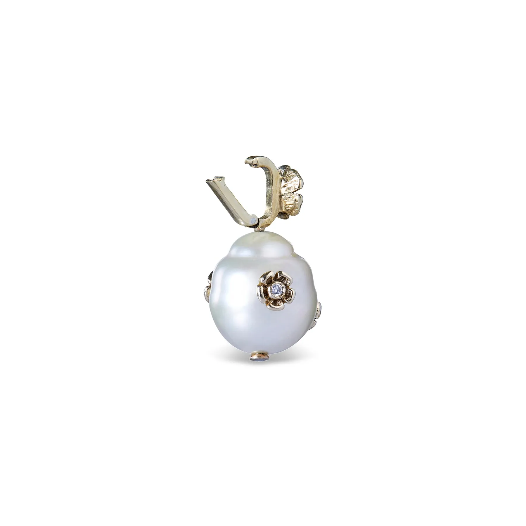 PRIMROSE MARIS WHITE SOUTH SEA SEMI BAROQUE PEARL PENDANT ONE-OF-A-KIND