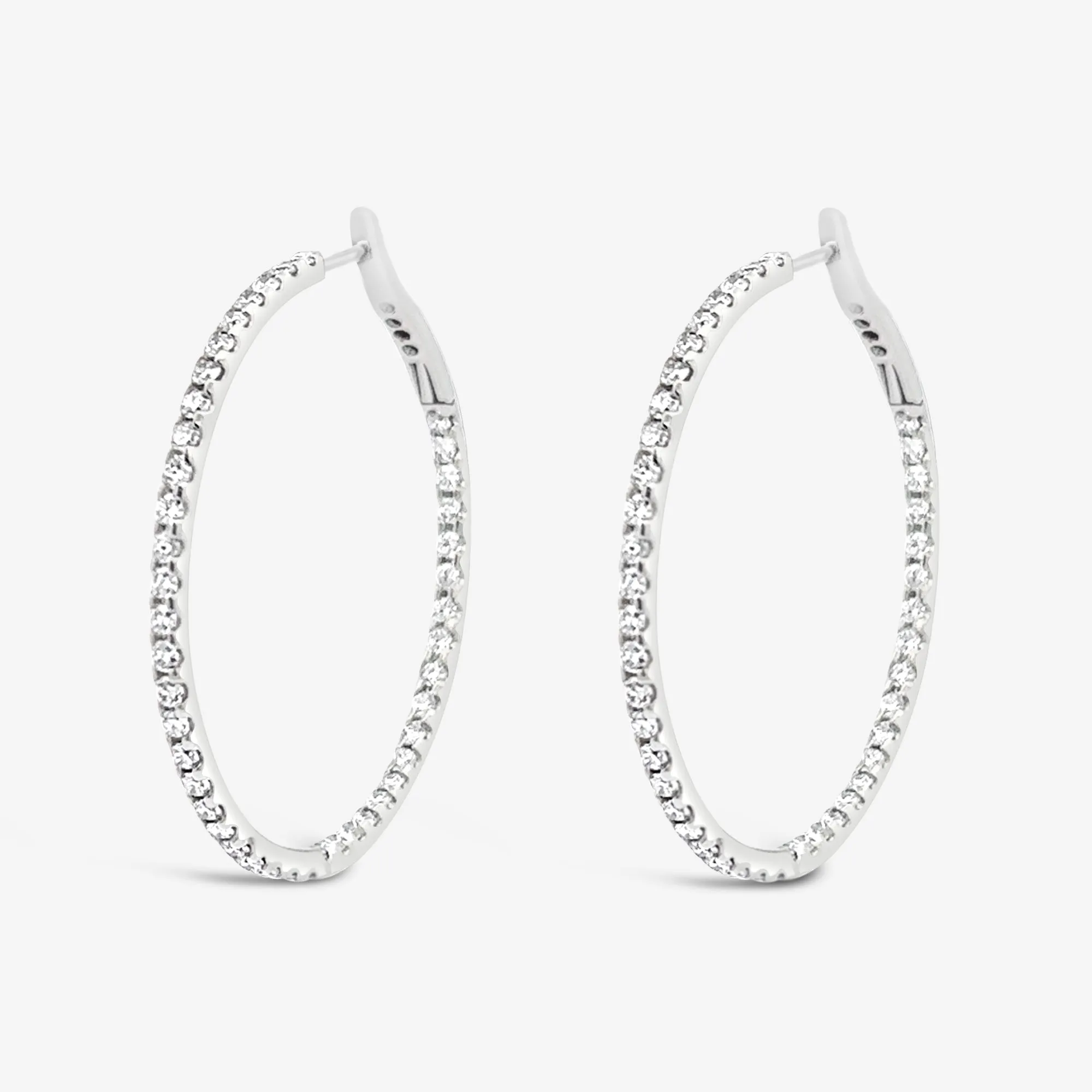 Round 1.5 Eternity 2.15CT Hoop Earrings