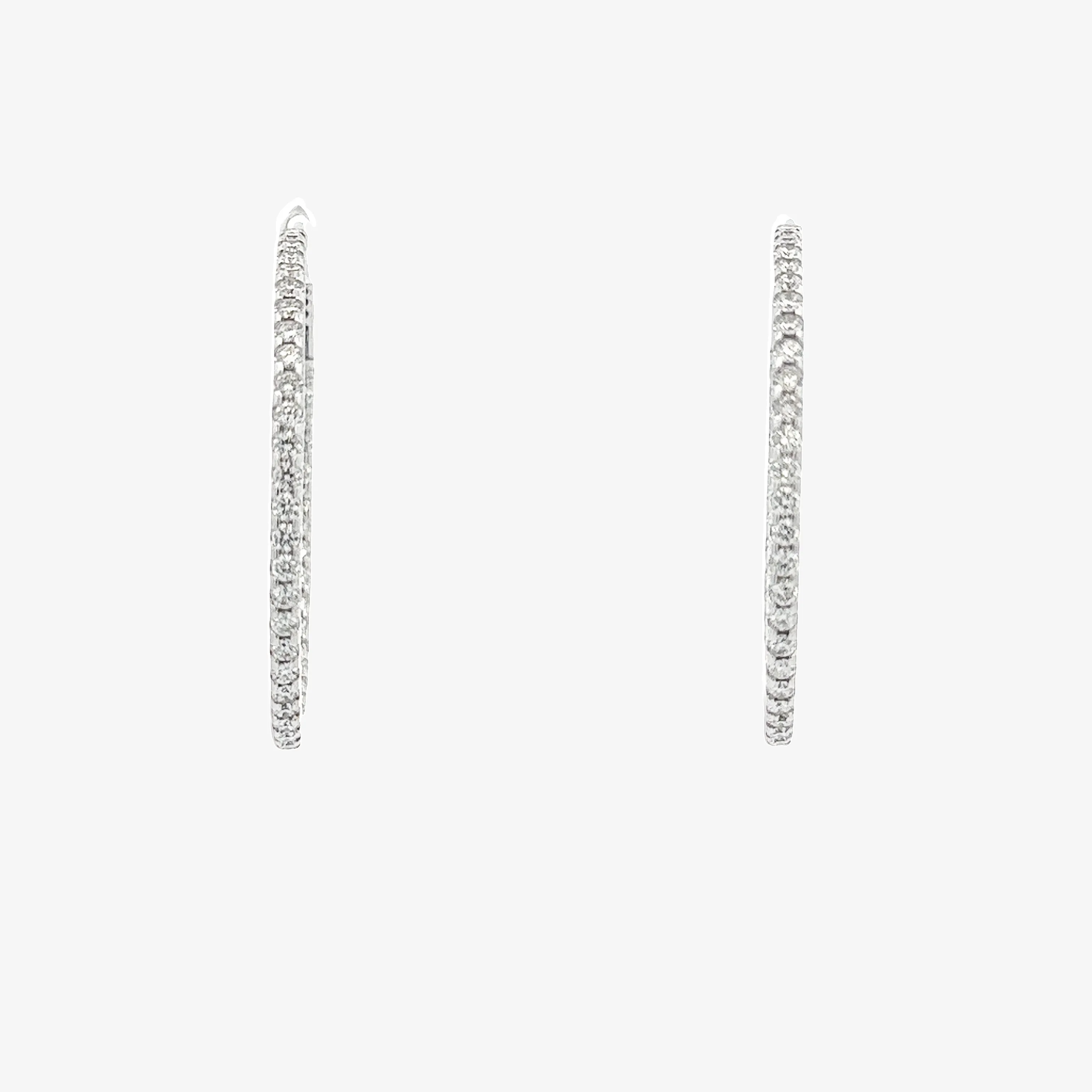 Round 1.5 Eternity 2.15CT Hoop Earrings