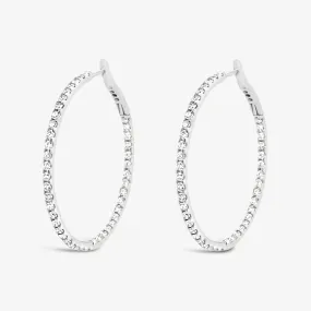 Round 1.5 Eternity 2.15CT Hoop Earrings