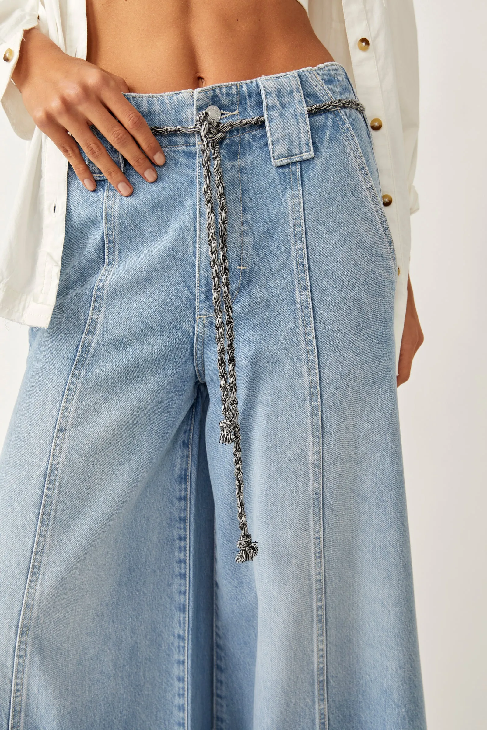 Sheer Luck Cropped Wide Leg Jeans