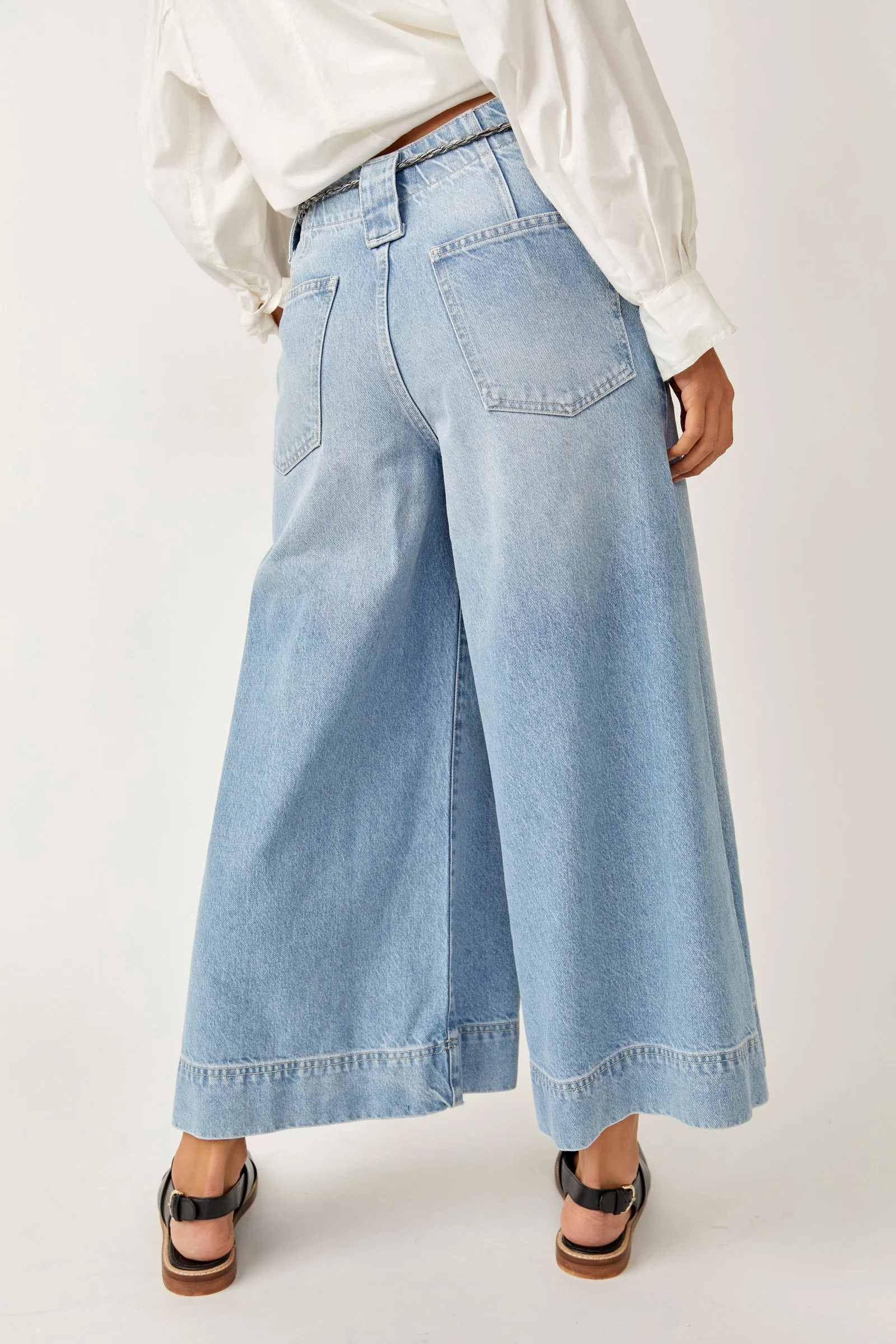 Sheer Luck Cropped Wide Leg Jeans