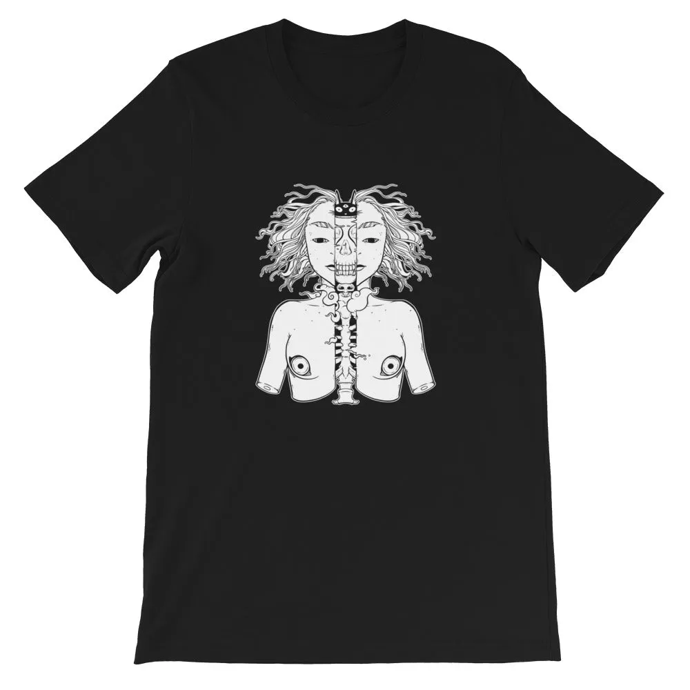 Skeleton Girl, Unisex T-Shirt, Black