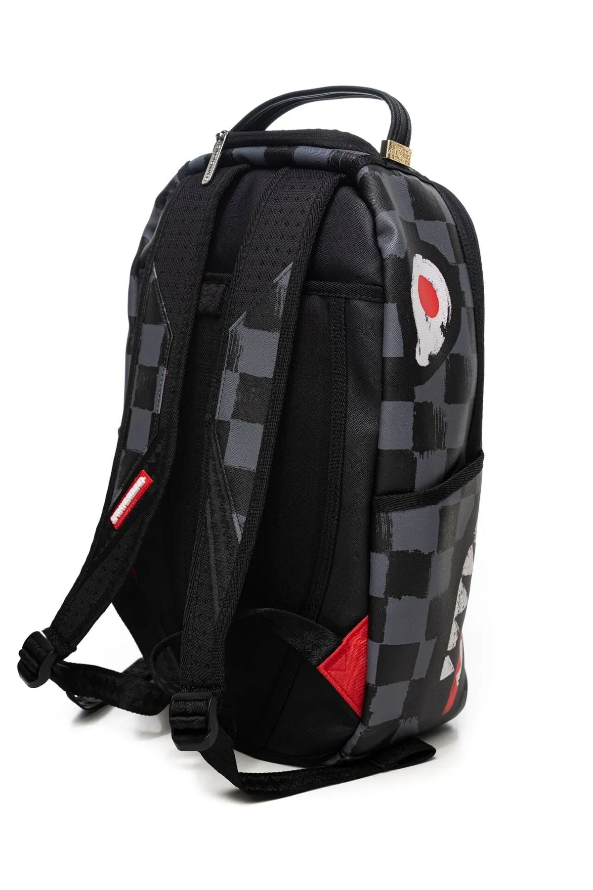 Sprayground Zaino Shark in Paris Gray Paint Unisex stampa a scacchi grigio nero