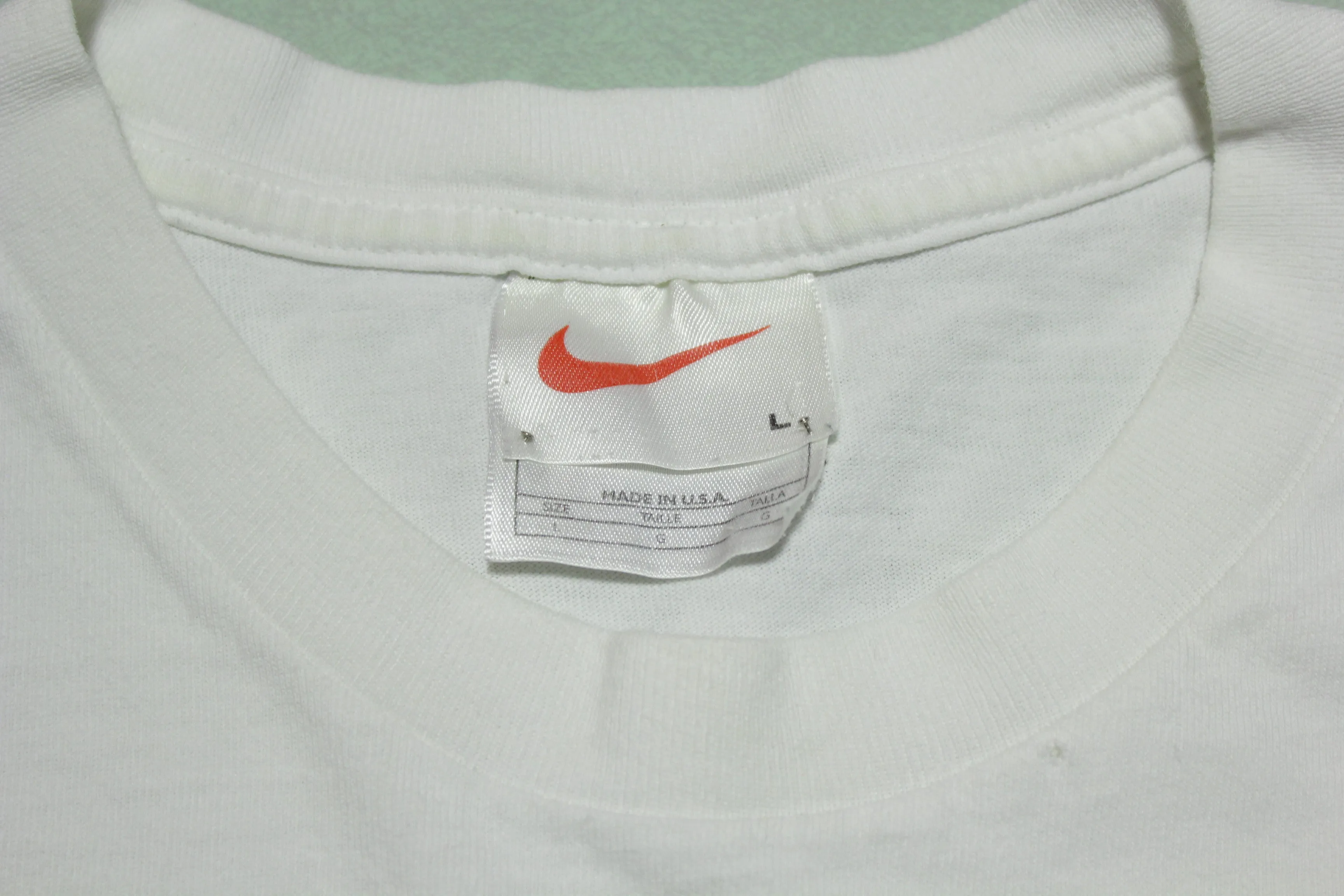 Stanford Track Field Mini Swoosh Check Nike Vintage 90's Stitched Embroidered T-Shirt