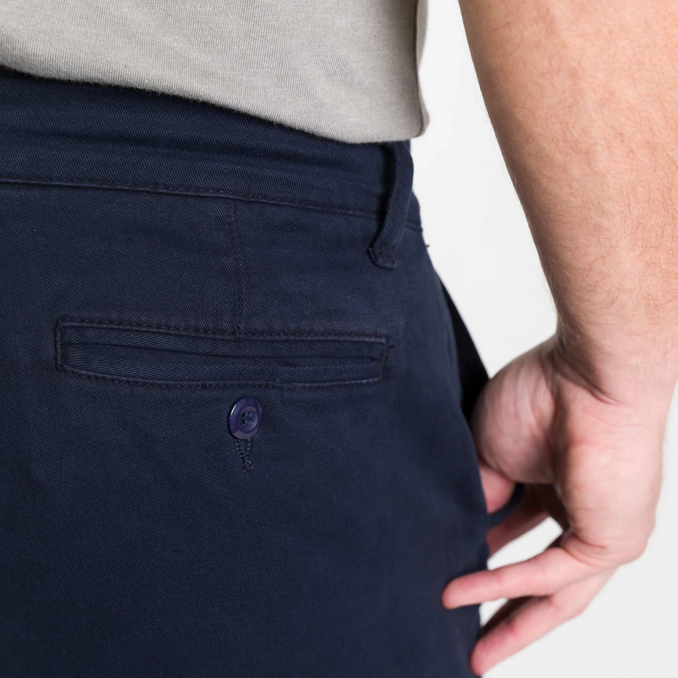 Straight Fit Navy Washed Stretch Chino