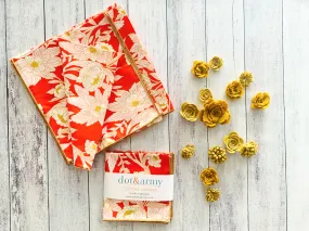 Sunset Floral Cloth Napkins, set of four