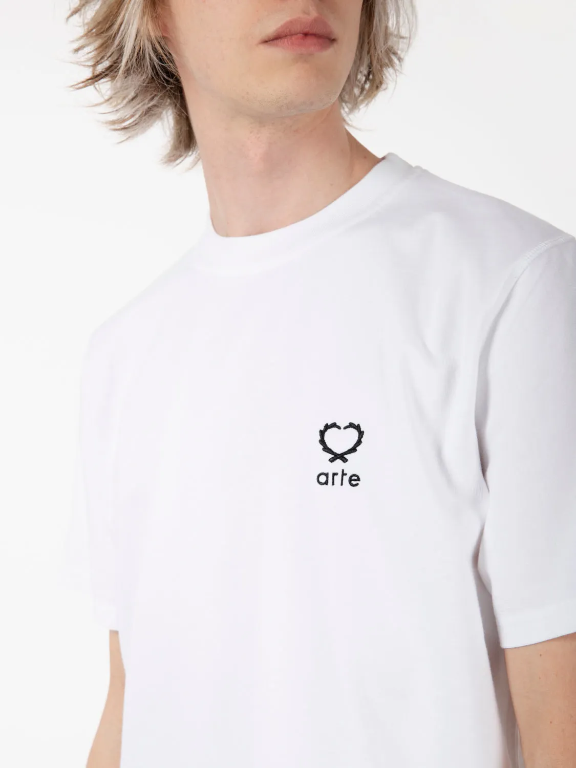 T-shirt Teo small heart bianco