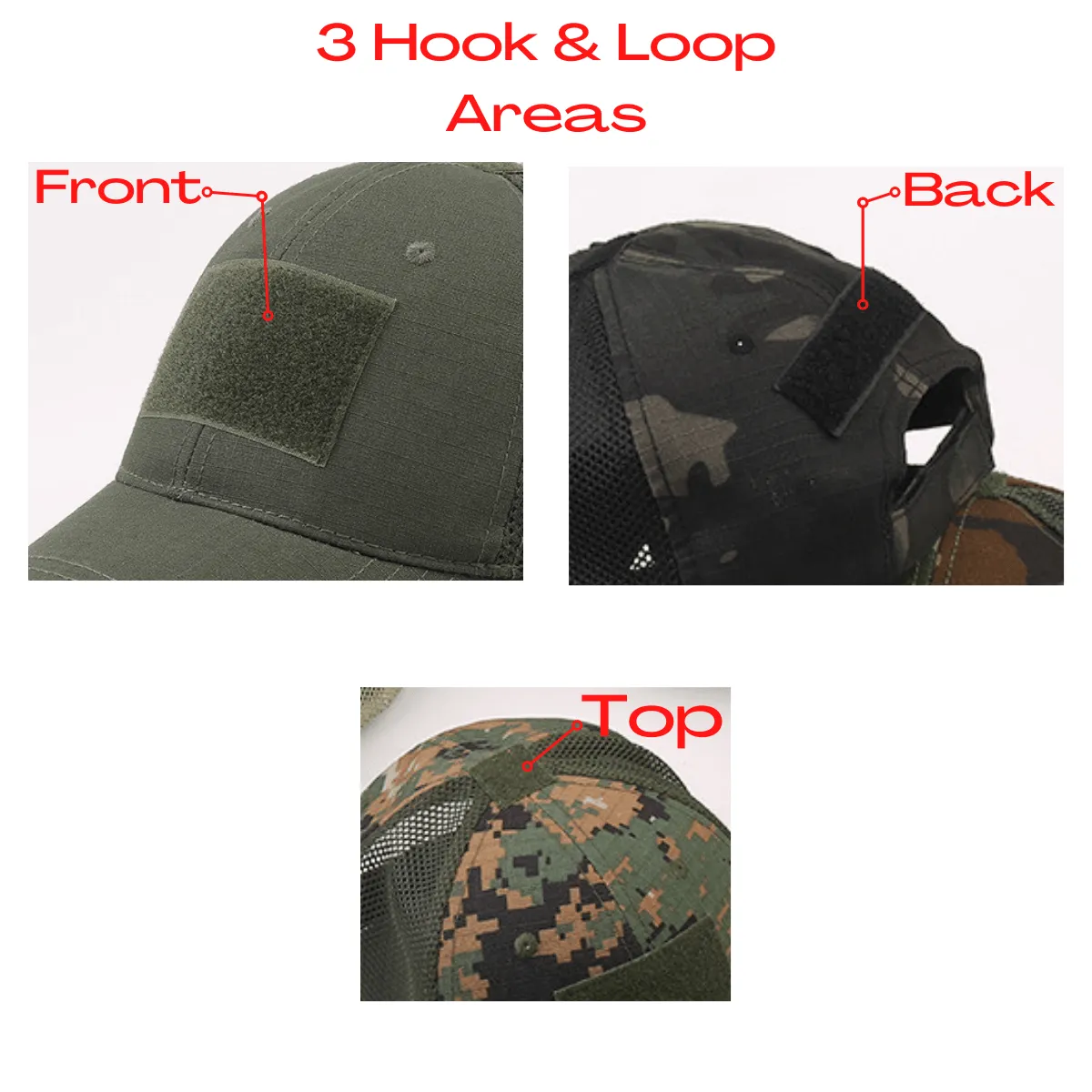 Tactical-Style Patch Hat With Adjustable Strap