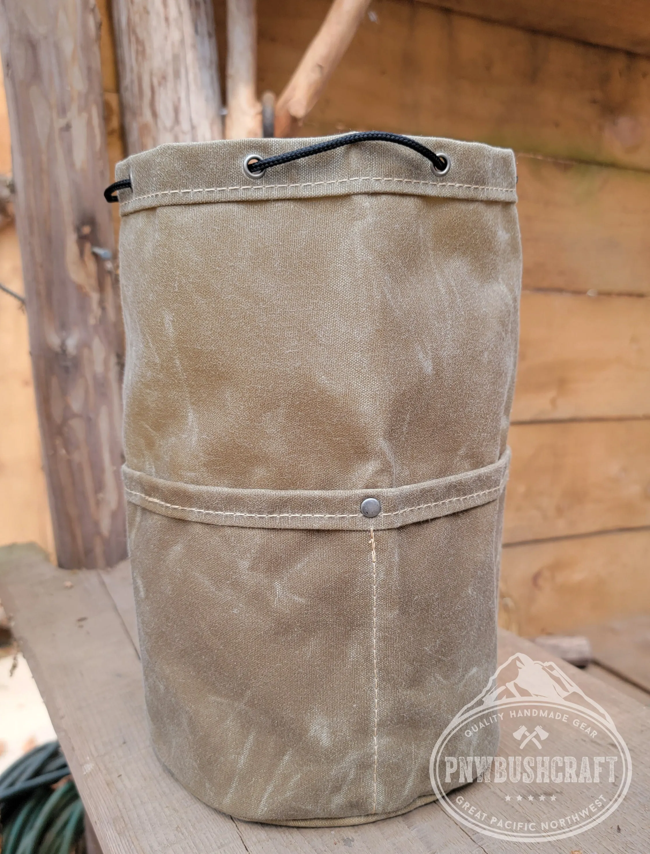 The Cedar Bucket Bag with Outside pockets Available in 5 sizes Perfect for Organizing Your Kit