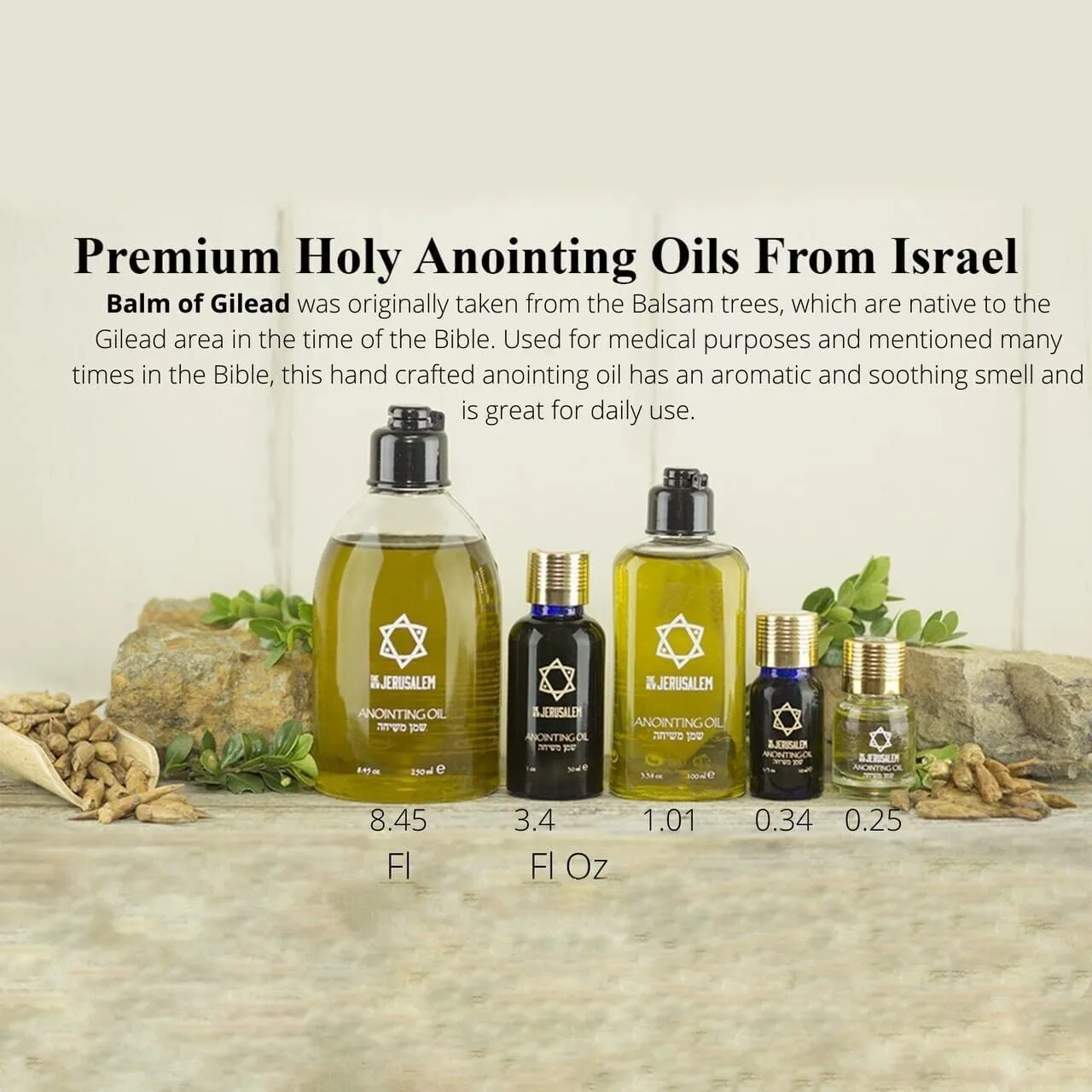 The New Jerusalem Anointing Oil Messiahs Fragrance 250 ml. - 8.45 oz. From Holyland Jerusalem