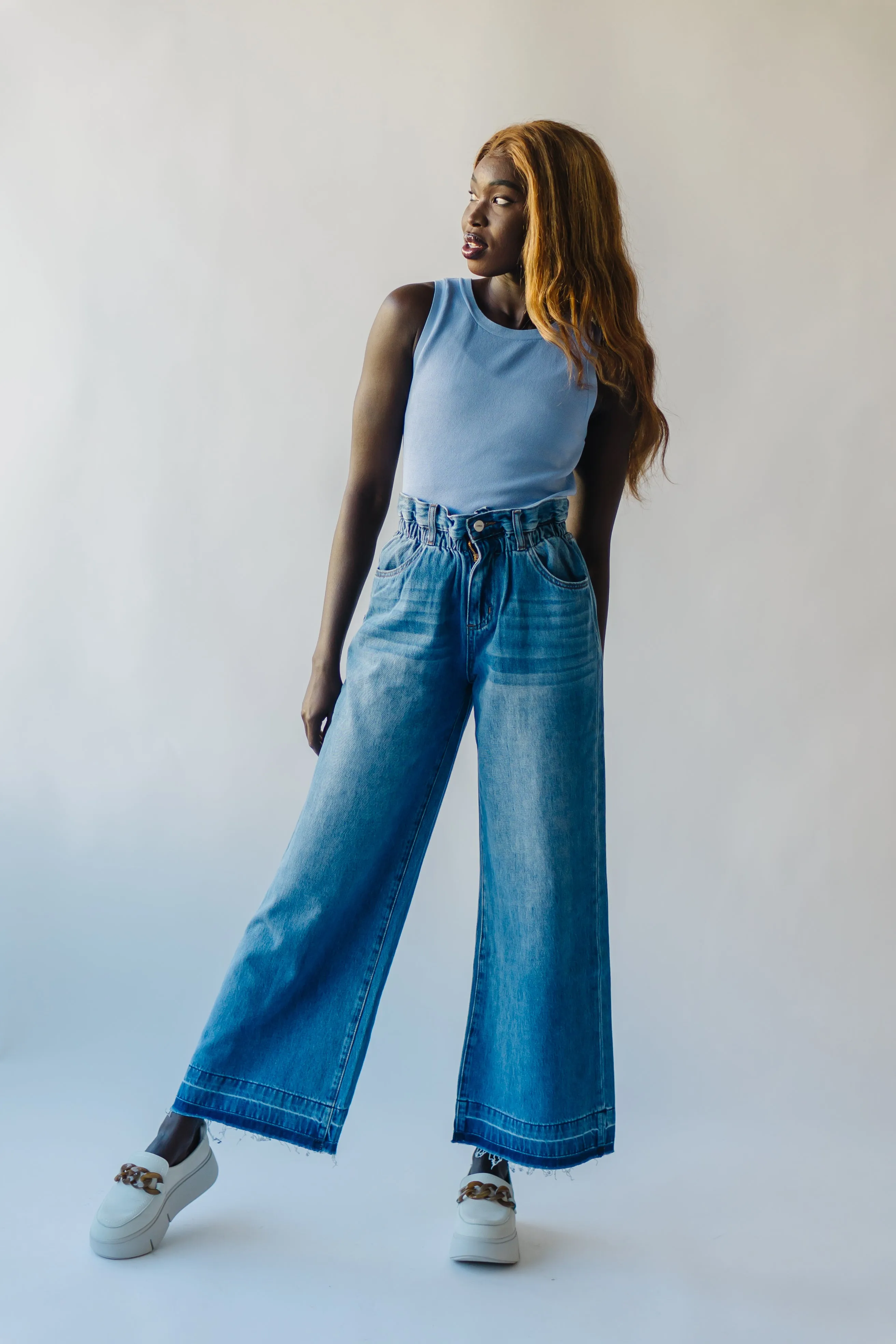 The Rockville Knit Tank in Sky Blue