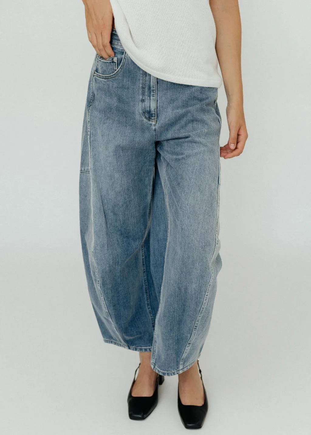 Tibi Classic Wash Denim Sid Jean