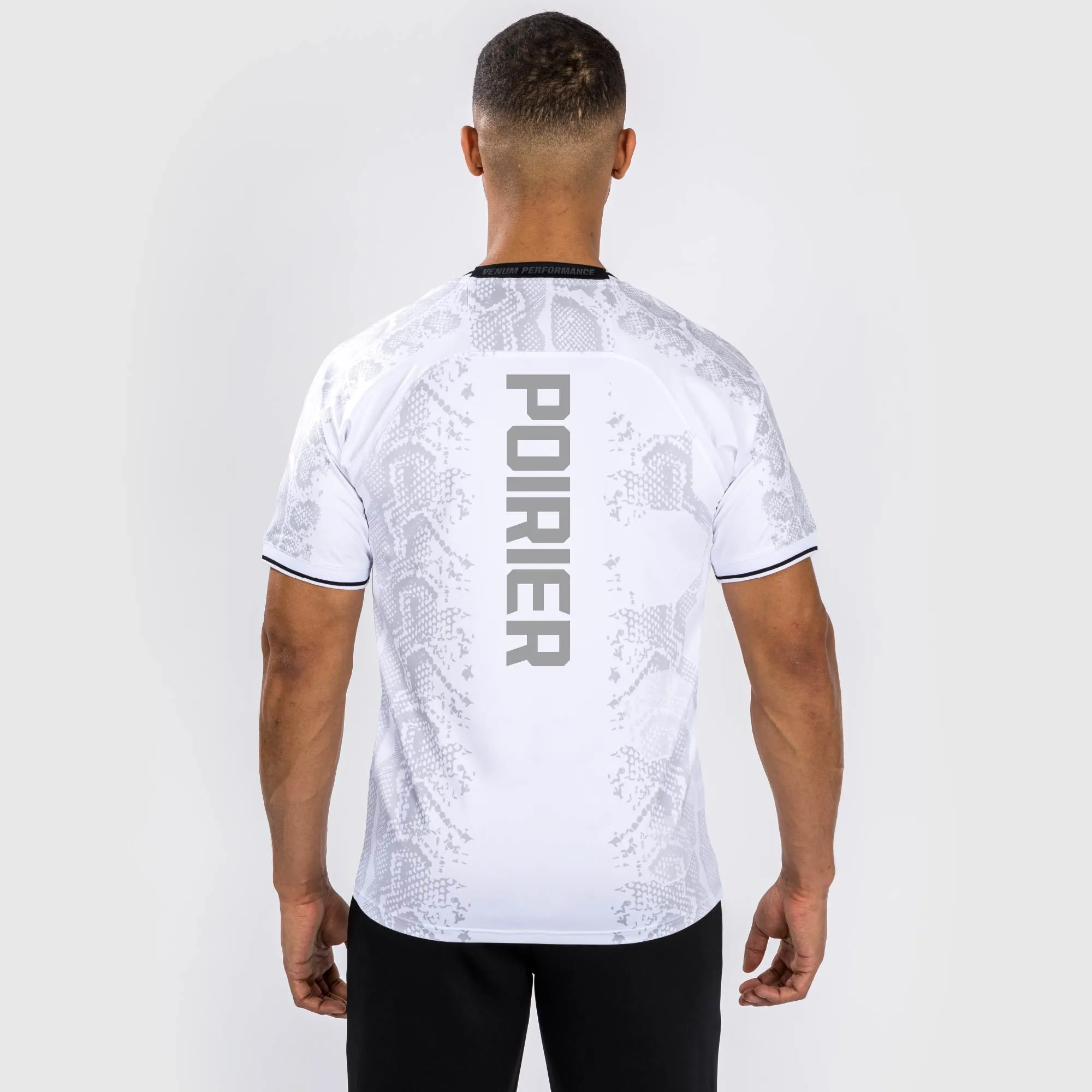 UFC Adrenaline by Venum Fighters Authentic Fight Night Men's Walkout Jersey - White - Dustin Poirier