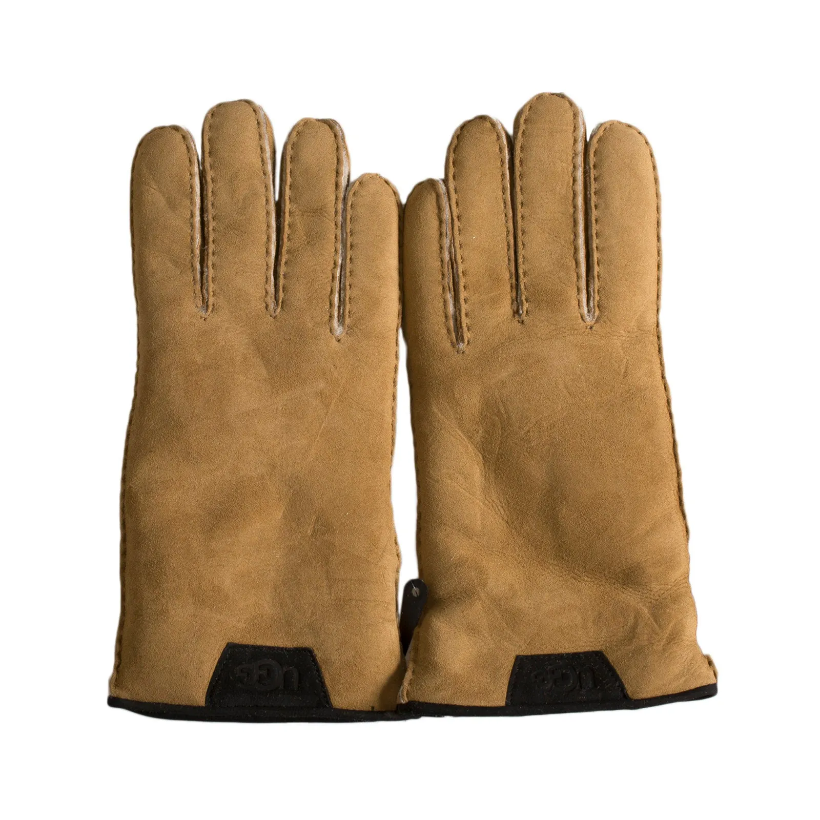 UGG Sheepskin Glove With Leather Trim Chestnut - Men's