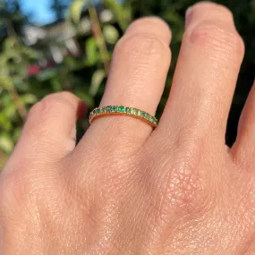 Vintage Emerald Eternity Band