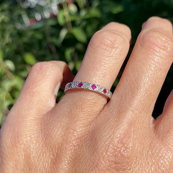 Vintage Ruby & Diamond Band