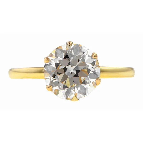 Vintage Solitaire Engagement Ring, Circular Brilliant 2.07ct.