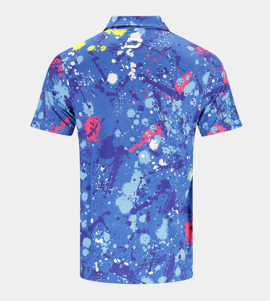 VIVID SPLATTER POLO - BLUE