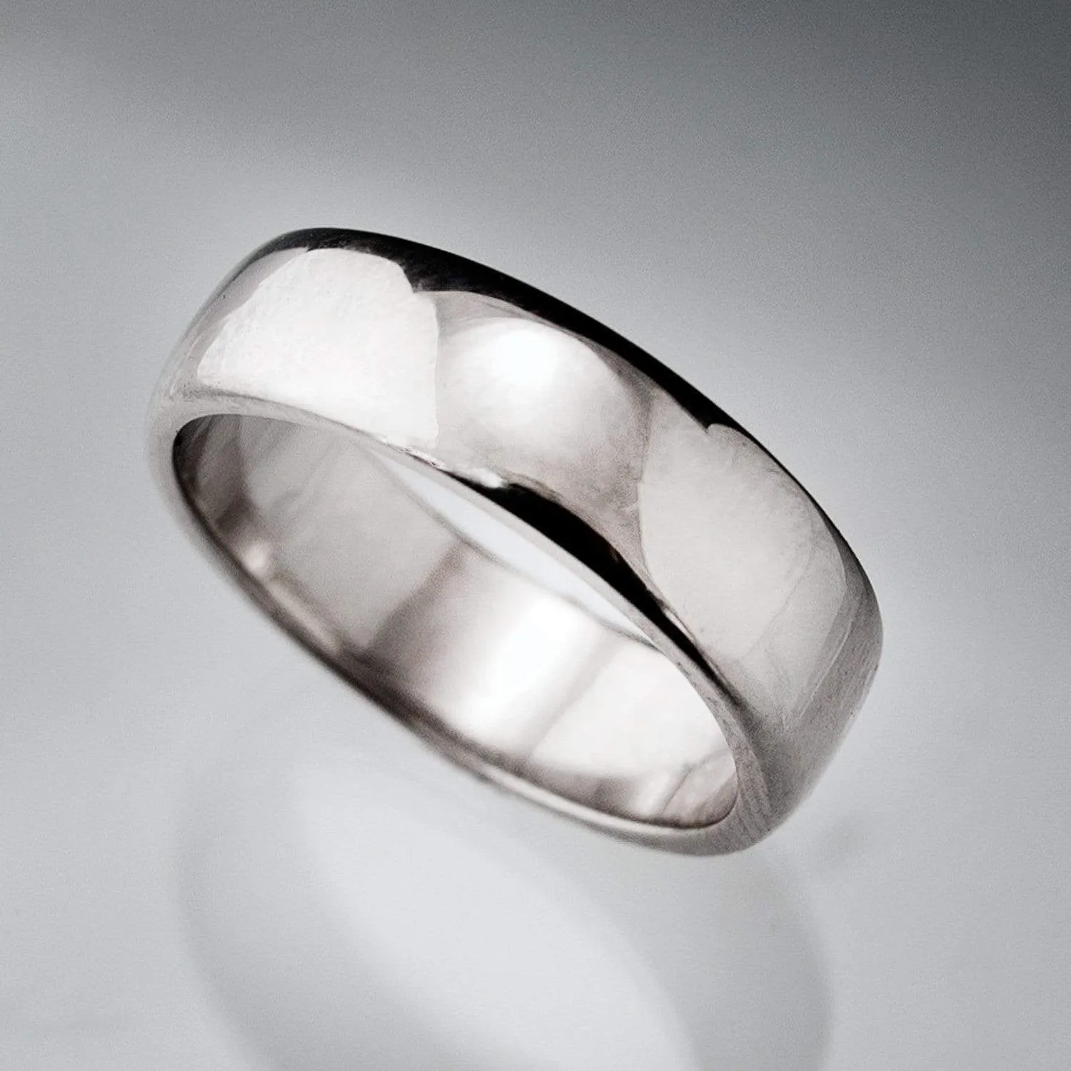 Wide Slightly Domed Modern Simple Wedding Band