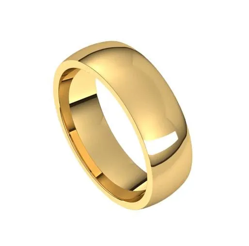 Wide Slightly Domed Modern Simple Wedding Band