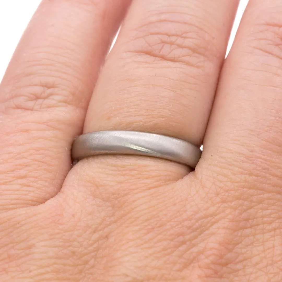 Wide Slightly Domed Modern Simple Wedding Band