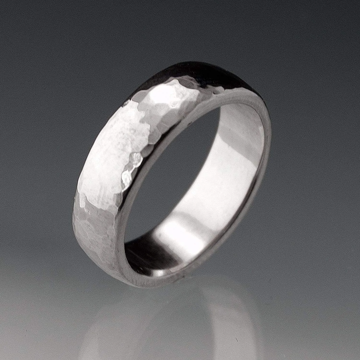 Wide Slightly Domed Modern Simple Wedding Band