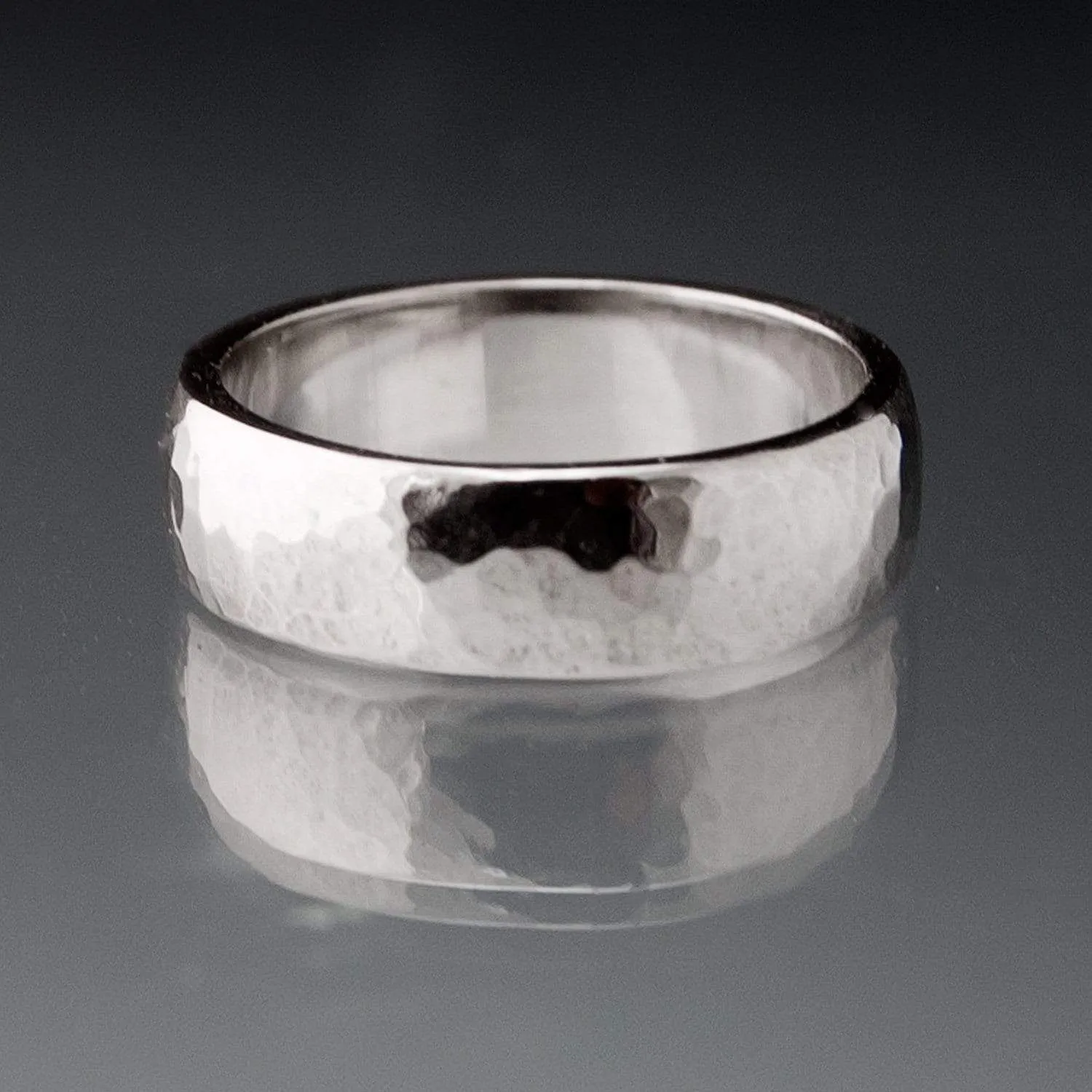 Wide Slightly Domed Modern Simple Wedding Band