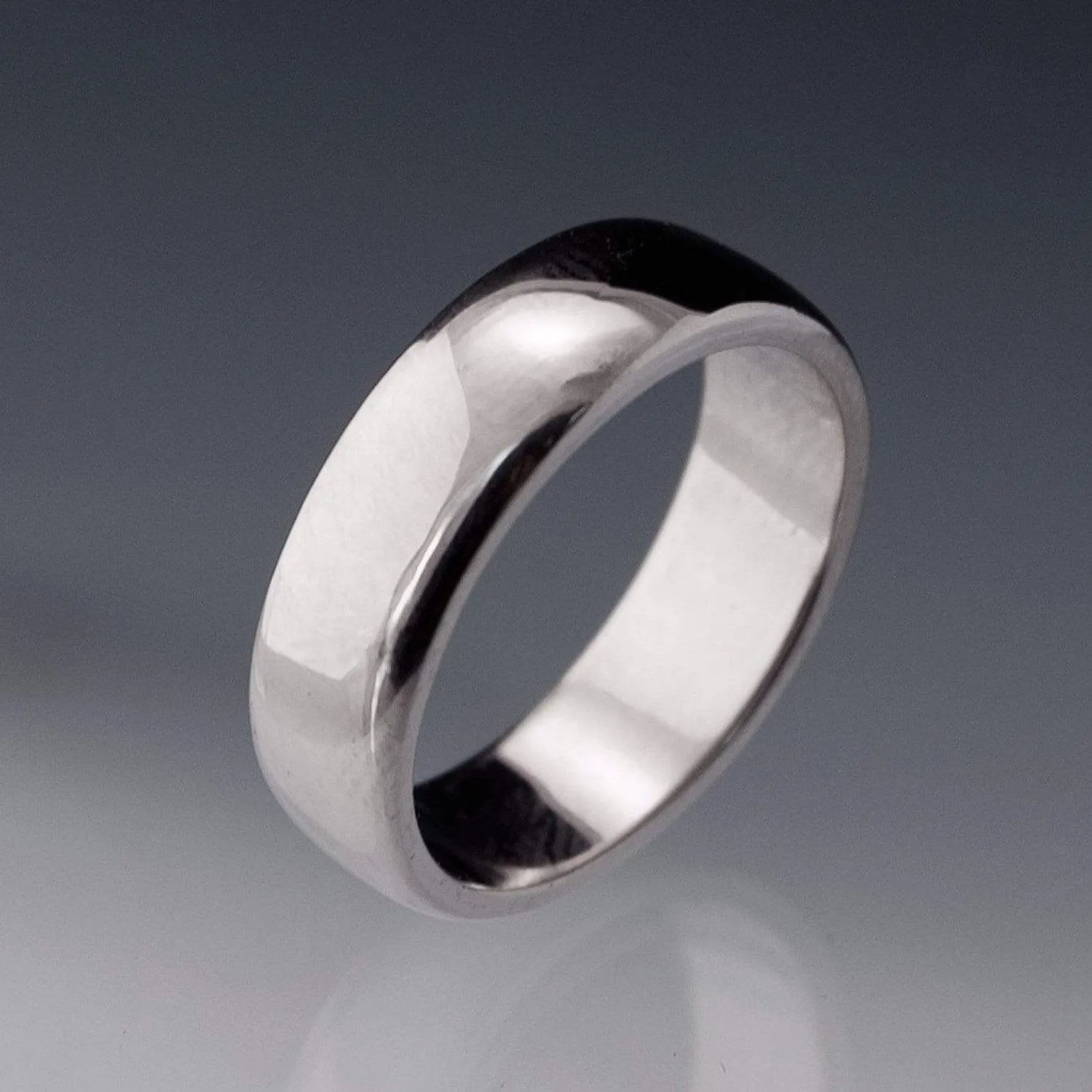 Wide Slightly Domed Modern Simple Wedding Band