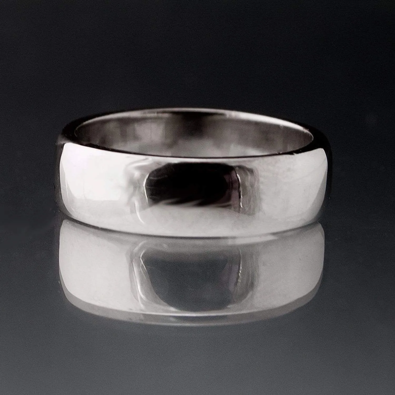 Wide Slightly Domed Modern Simple Wedding Band