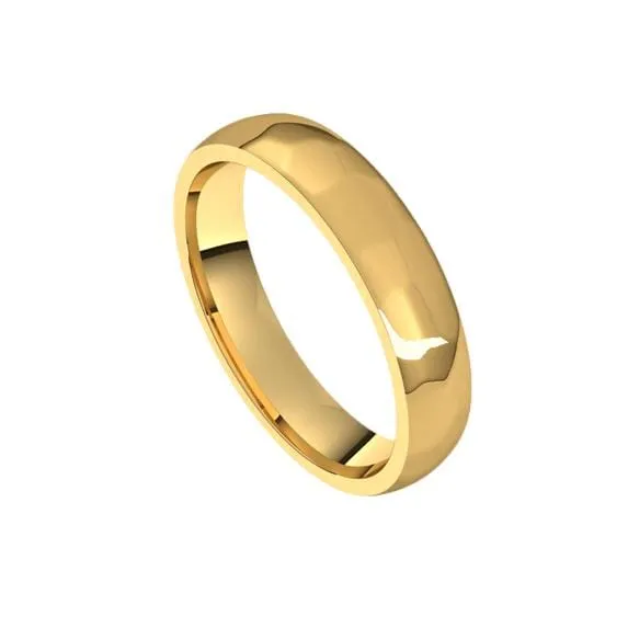 Wide Slightly Domed Modern Simple Wedding Band