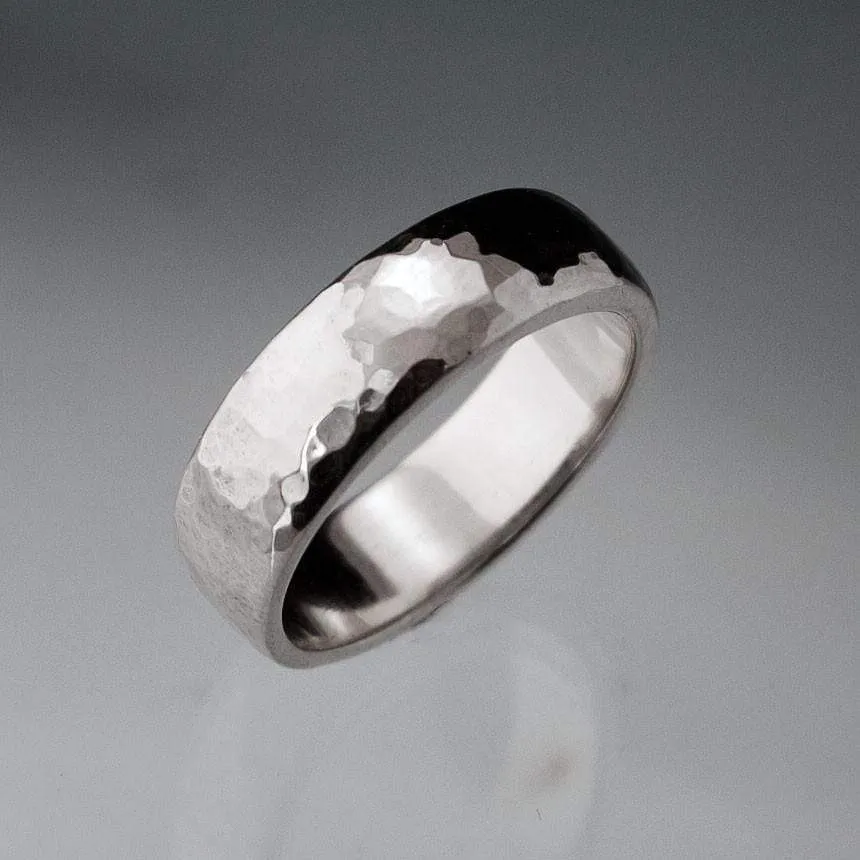 Wide Slightly Domed Modern Simple Wedding Band