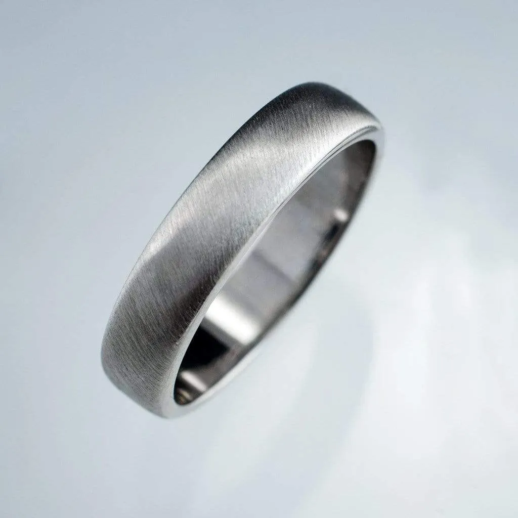 Wide Slightly Domed Modern Simple Wedding Band