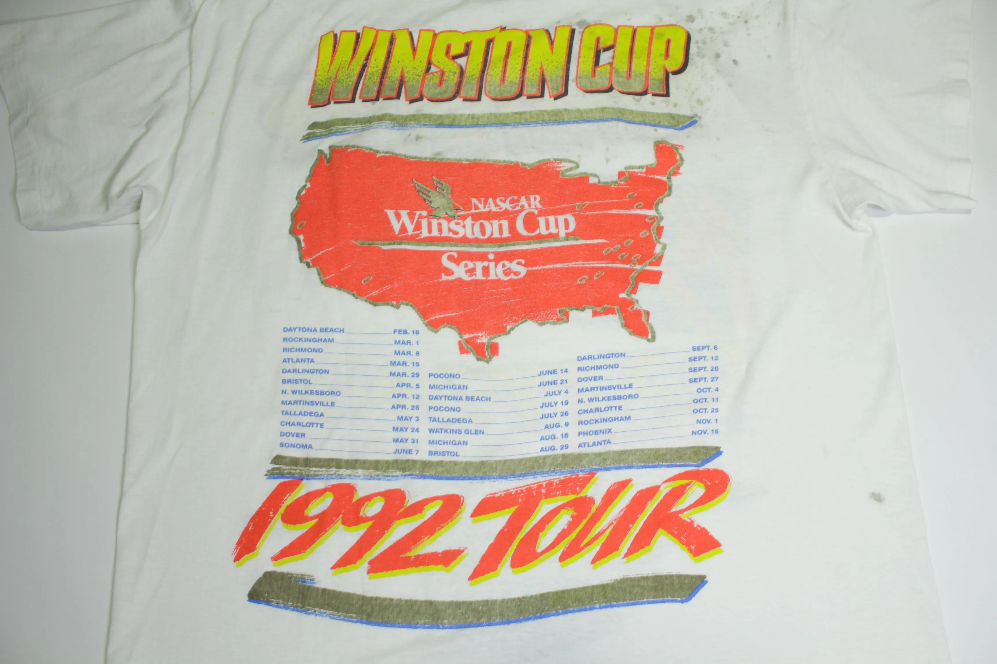 Winston Cup 1992 Daytona To Atlanta Vintage 90's Earnhardt Nascar Series T-Shirt