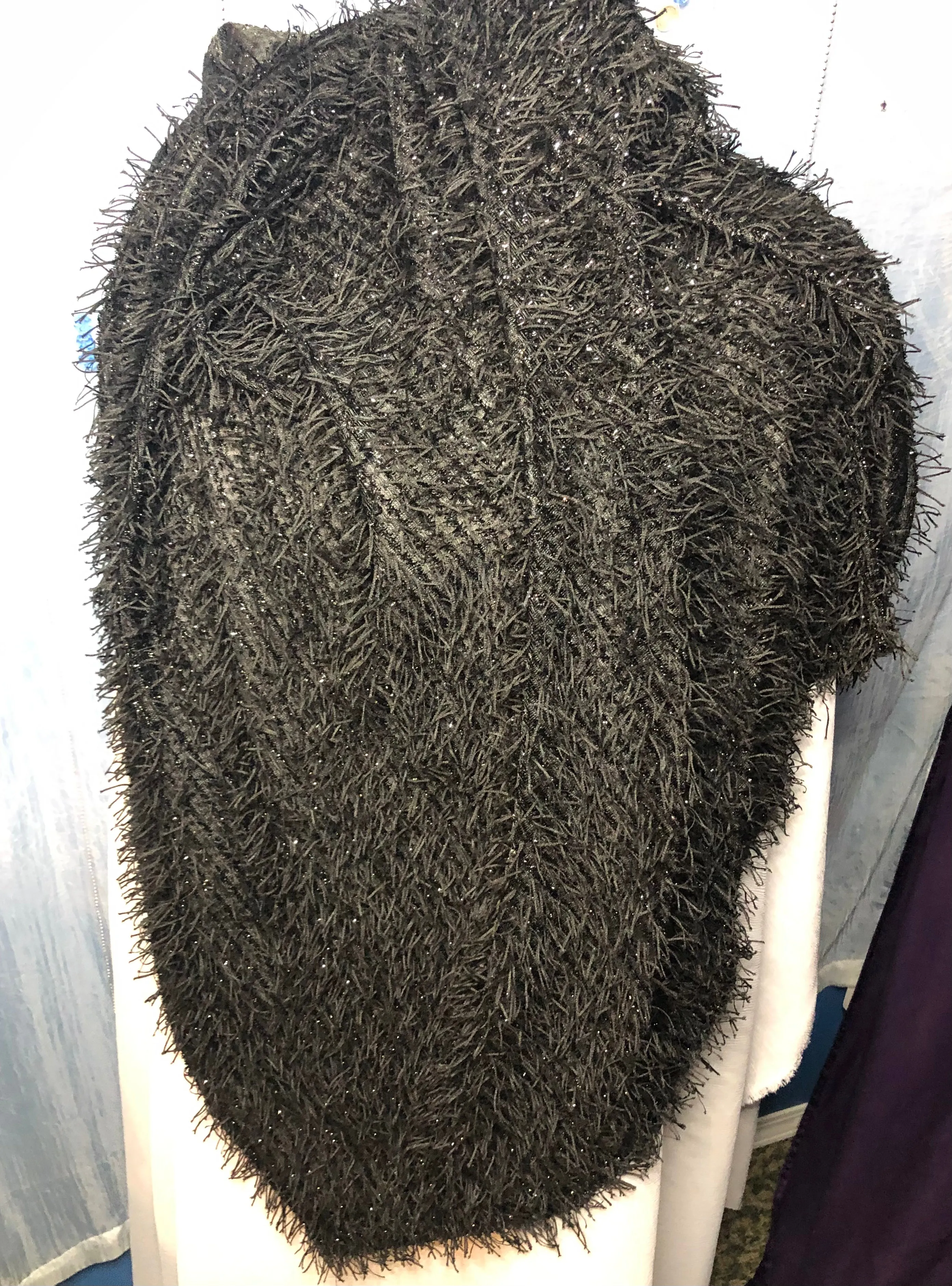 Zaggy Black Shaggy Wrap, Scarf